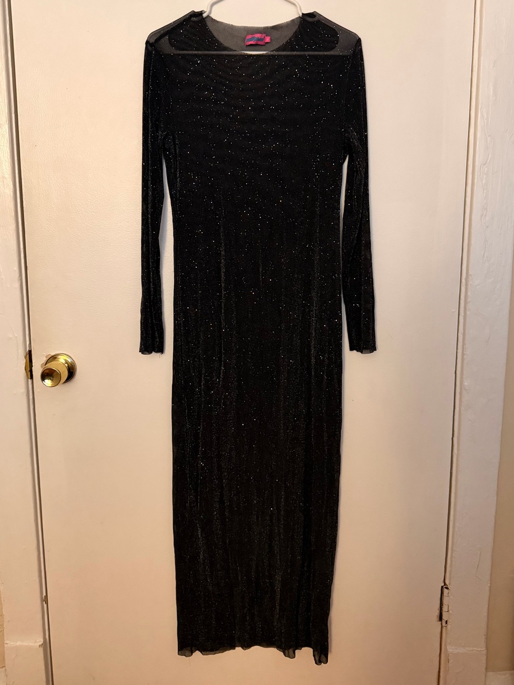 Edikted Black Sparkle Long Sleeve Maxi Dress
